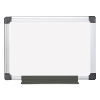 MasterVision Value Lacquered Steel Magnetic Dry Erase Board, 17 3/4 x 23 5/8, White, Aluminum