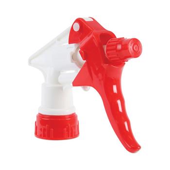 Boardwalk Trigger Sprayer 250, 8&quot; Tube, Fits 16-24 oz Bottles, Red/White, 24/Carton