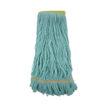 Boardwalk EcoMop Looped-End Mop Head, Recycled Fibers, Extra Large Size, Green, 12/CT