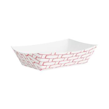 Boardwalk Paper Food Baskets, 0.25 lb Capacity, 2.69 x 1.05 x 4, Red/White, 1,000/Carton