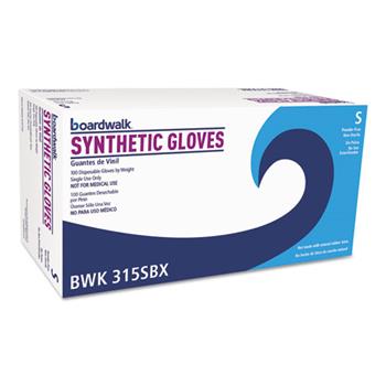 Boardwalk Powder-Free Synthetic Vinyl Gloves, Small, Cream, 4 mil, 100/Box