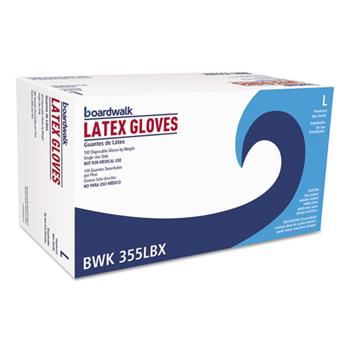 Boardwalk General Purpose Powdered Latex Gloves, Large, 100/Box