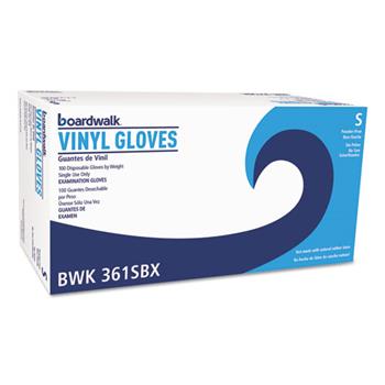 Boardwalk Exam Vinyl Gloves, Clear, Small, 3 3/5 mil, 100/Box, 10 Boxes/Carton