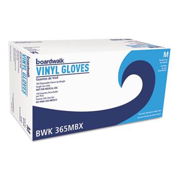 Boardwalk General Purpose Vinyl Gloves, Powder/Latex-Free, 2 3/5 mil, Medium, Clear, 100/Box, 10 Boxes/Carton