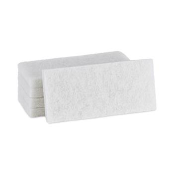 Boardwalk Light Duty Scour Pad, 4.63  x 10, White, 20/Carton