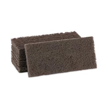 Boardwalk Heavy-Duty Scour Pad, 4.63 x 10, Brown, 20/Carton