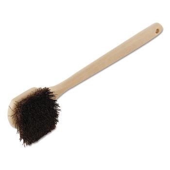 Boardwalk Utility Brush, Brown Palmyra Fiber Bristles, 5.5&quot; Brush, 14.5&quot; Tan Plastic Handle