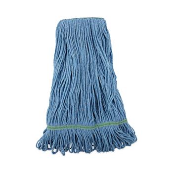 Boardwalk Super Loop Wet Mop Head, Cotton/Synthetic Fiber, 1&quot; Headband, Medium Size, Blue, 12/Carton