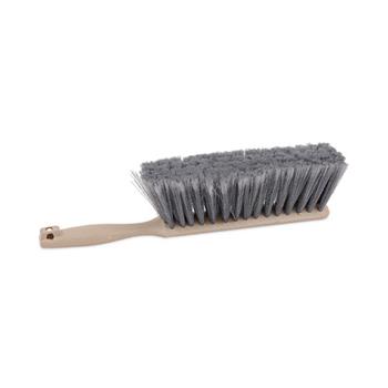 Boardwalk Counter Brush, Gray Flagged Polypropylene Bristles, 4.5&quot; Brush, 3.5&quot; Tan Plastic Handle
