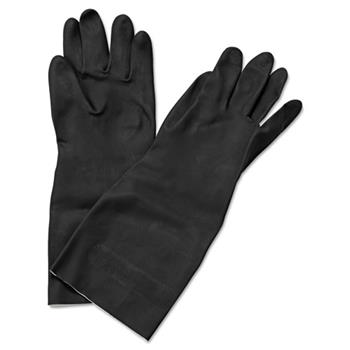 Boardwalk Neoprene Flock-Lined Gloves, Long-Sleeved, 12&quot;, Medium, Black, Dozen