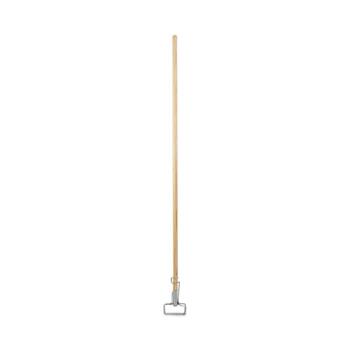 Boardwalk Spring Grip Metal Head Mop Handle for Most Mop Heads, Wood, 60&quot;, Natural