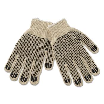 Boardwalk PVC-Dotted String Knit Gloves, Large, Dozen