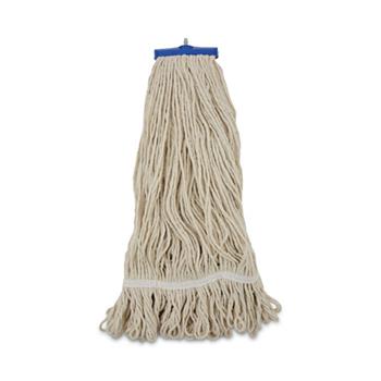 Boardwalk Mop Head, Lie-Flat Head, Cotton Fiber, 24 oz, White, 12/Carton