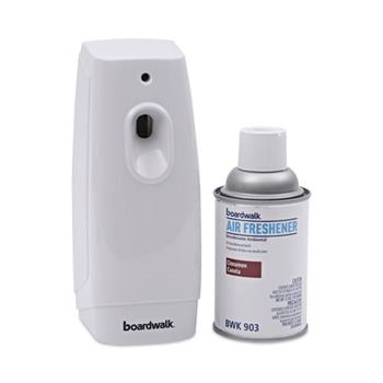 Boardwalk Air Freshener Dispenser Starter Kit, White, Cinnamon Sunset, 5.3 oz
