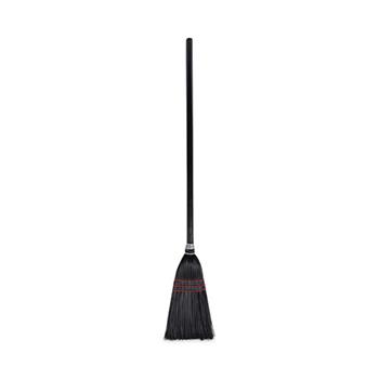 Boardwalk Flag Tipped Poly Lobby Brooms, Flag Tipped Poly Bristles, 38&quot; Overall Length, Natural/Black, 12/Carton