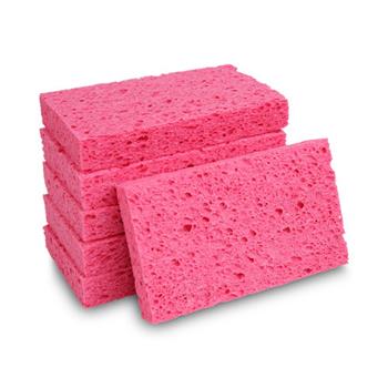 Boardwalk Small Cellulose Sponge, 3.6 x 6.5, 0.9&quot; Thick, Pink, 2/Pack, 24 Packs/Carton
