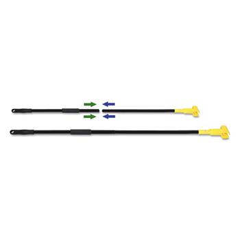 Boardwalk Two-Piece Metal Handle with Plastic Jaw Head, 1.5&quot; dia x 59&quot;, Black/Yellow