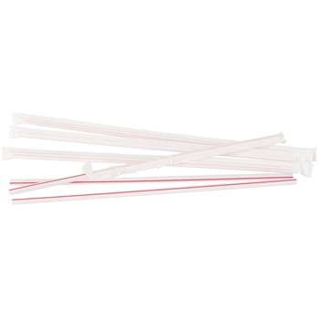 Sip N&#39;Joy by Crystalware  Red n&#39; White, Wrapped Stirrer, 500 Straws/BX, 24 Boxes/CT
