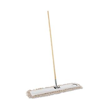 Boardwalk Cotton Dry Mopping Kit, 36 x 5 Natural Cotton Head, 60&quot; Natural Wood Handle