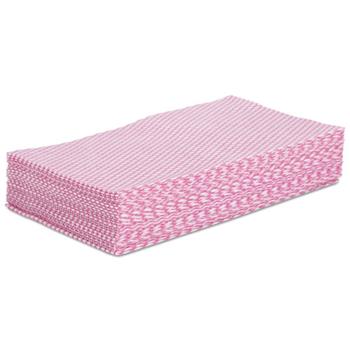 Boardwalk Foodservice Wipers, 12 x 21, Pink/White, 200/Carton