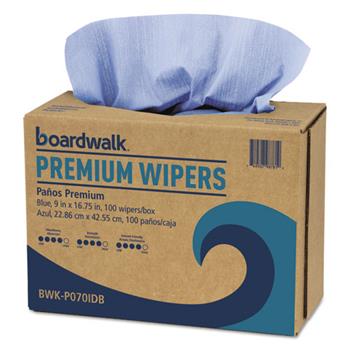 Boardwalk Hydrospun Wipers, 9 x 16.75, Blue, 100 Wipes/Box, 10 Boxes/Carton