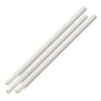 Boardwalk Unwrapped Paper Straws, 7.75&quot; x 0.25&quot; White, 4,800 Straws/Carton