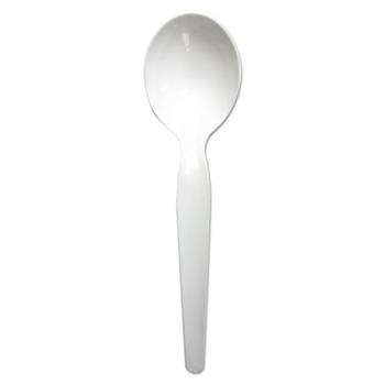 Boardwalk Soup Spoon, Heavy Weight, Plastic, White, 1000 Soup Spoons/Carton