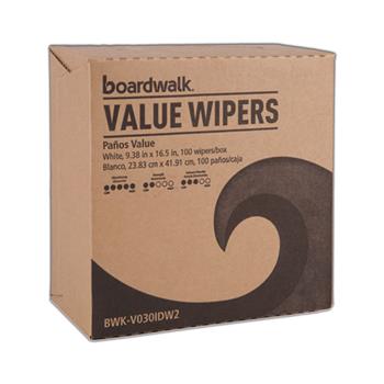 Boardwalk DRC Wipers, 9.33 x 16.5, White, 100 Dispenser Packs, 9 Dispenser Packs/Carton
