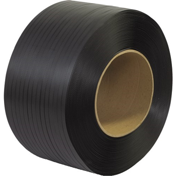 W.B. Mason Co. Polypropylene Strapping, Machine Grade, Embossed, 8 in x 8 in Core, 1/2 in x .015 in x 9,000 ft, Black