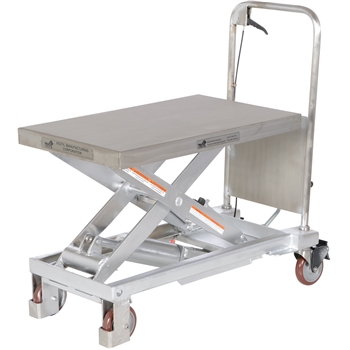 Vestil Hydraulic Elevating Cart, Partially Stainless Steel, 19 3/4&quot; x 32 1/2&quot;