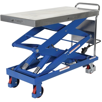 Vestil Hydraulic Elevating Scissor Cart, Double Scissor, Steel, 24&quot; x 47 1/2&quot;, 1500 lb. Capacity