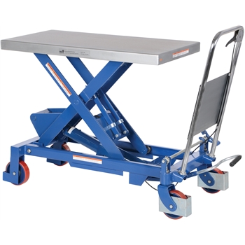 Vestil Hydraulic Elevating Cart, Single Scissor, Steel, 20&quot; x 39 1/2&quot;, 1750 lb. Capacity