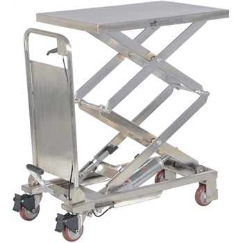 Vestil Hydraulic Elevating Cart, Partially Stainless Steel, 17 1/2&quot; x 27 1/2&quot;