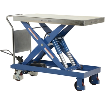 Vestil Hydraulic Elevating Cart, Single Scissor, Steel, 24&quot; x 47&quot;, 4000 lb. Capacity