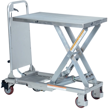 Vestil Hydraulic Elevating Cart, Partially Stainless Steel, 17 1/2&quot; x 27 5/8&quot;