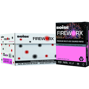 Boise FIREWORX&#174; Colored Paper, 20lb., 8 1/2 x 11, Cherry Charge, 5000/CT
