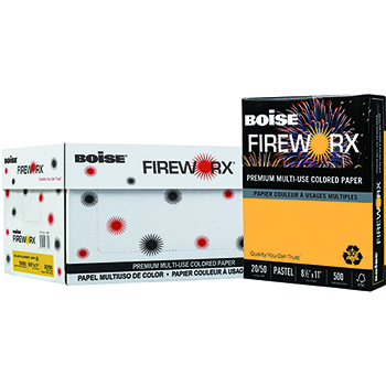Boise Firework Colored Paper, 20 lb, 8.5&quot; x 11&quot;, Golden Glimmer, 500 Sheets/Ream, 10 Reams/Carton