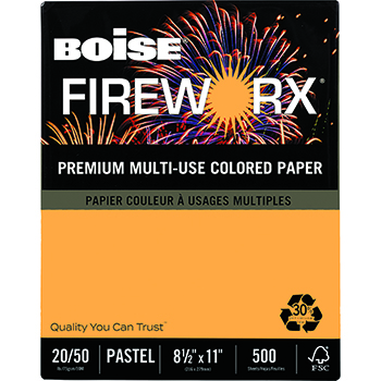 Boise FIREWORX&#174; Colored Paper, 20 lb., 8 1/2 x 11, Golden Glimmer, 500/RM
