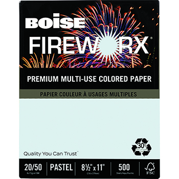 Boise FIREWORX&#174; Colored Paper, 20 lb., 8 1/2 x 11, Smoke Gray, 500/RM