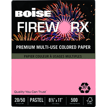 Boise FIREWORX&#174; Colored Paper, 20 lb., 8 1/2 x 11, Jammin&#39; Salmon, 500/RM