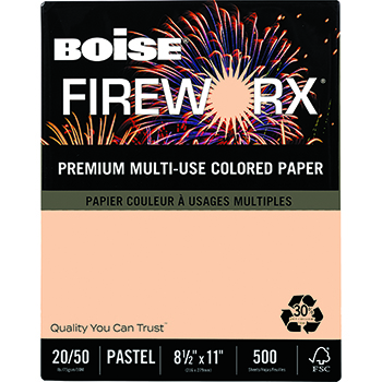 Boise FIREWORX&#174; Colored Paper, 20 lb., 8 1/2 x 11, Rat-a-Tat Tan, 500/RM