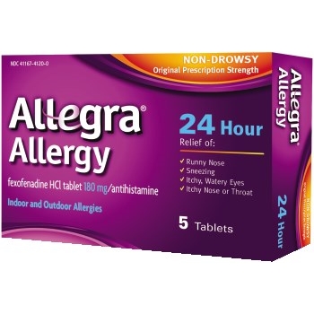 Allegra Non-Drowsy Allergy Gelcaps, 24 Hour Relief, 8 Tablets/Box