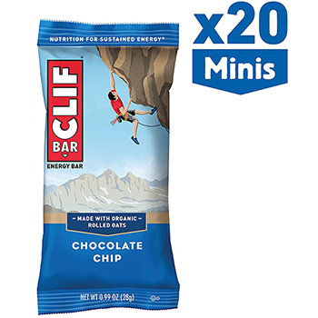 CLIF Bar Minis, Chocolate Chip, 0.99 oz, 20/Box