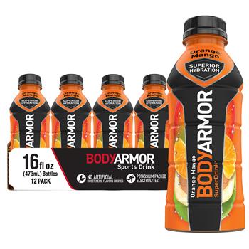 Body Armor Sports Drink, Orange Mango, 16 oz., 12/Pack