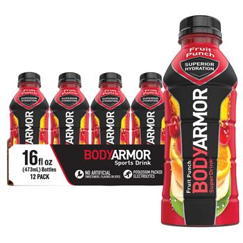 Body Armor Sports Drink, Fruit Punch, 16 oz., 12/Pack