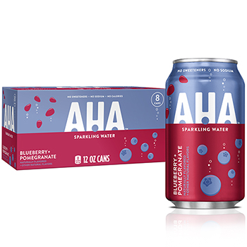 Aha Blueberry + Pomegranate Flavored Sparkling Water, 12 oz., 8/PK