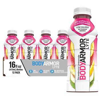 Body Armor LYTE Sports Drink, Strawberry Lemonade, 16 oz., 12/Pack