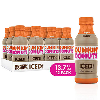 Dunkin&#39; Donuts Iced Coffee, Original, 13.7 oz., 12/PK