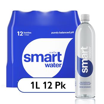 Smartwater Distilled Water, 1 Liter, 12/PK