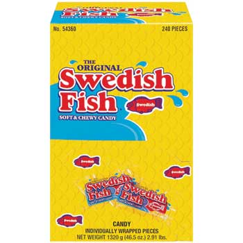 Swedish Fish&#174; Candies - Individually wrapped, 46.5 oz., 240/BX